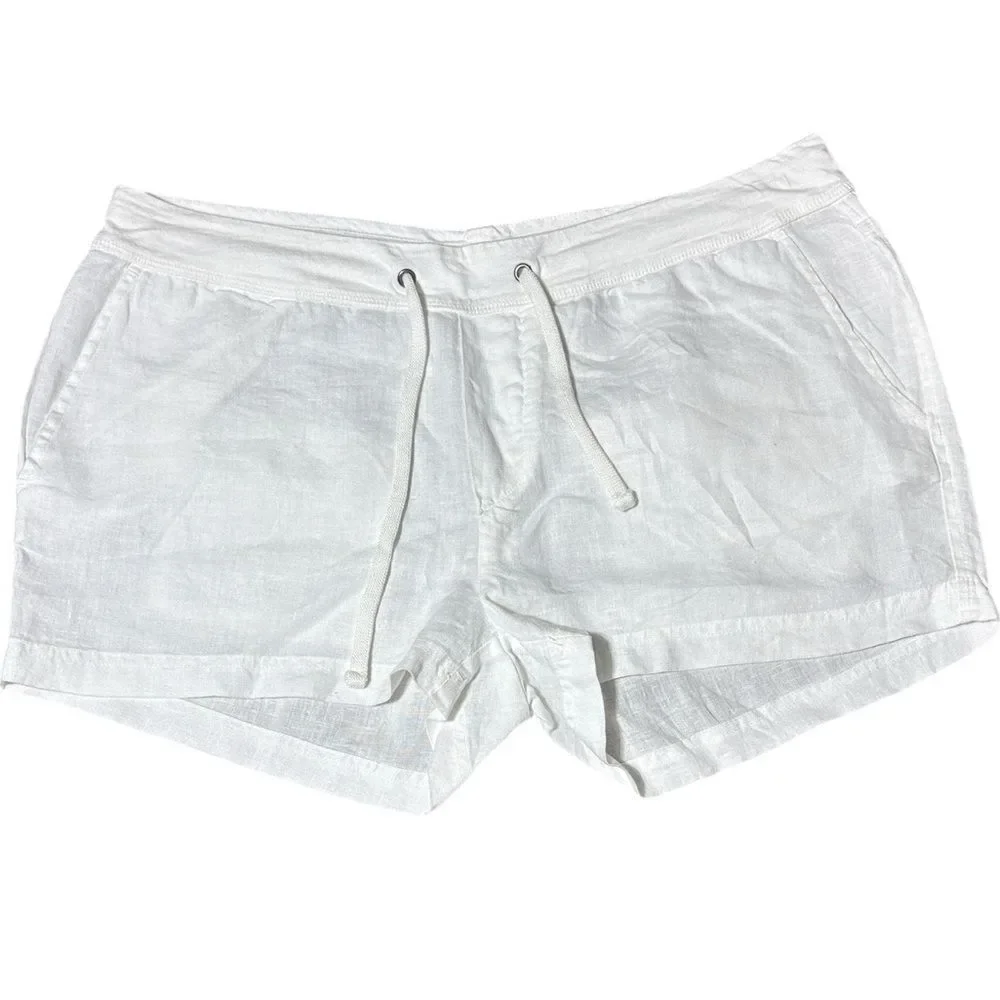 Standard James perse women’s linen shorts white beachy  4/xl Resortwear summer‎